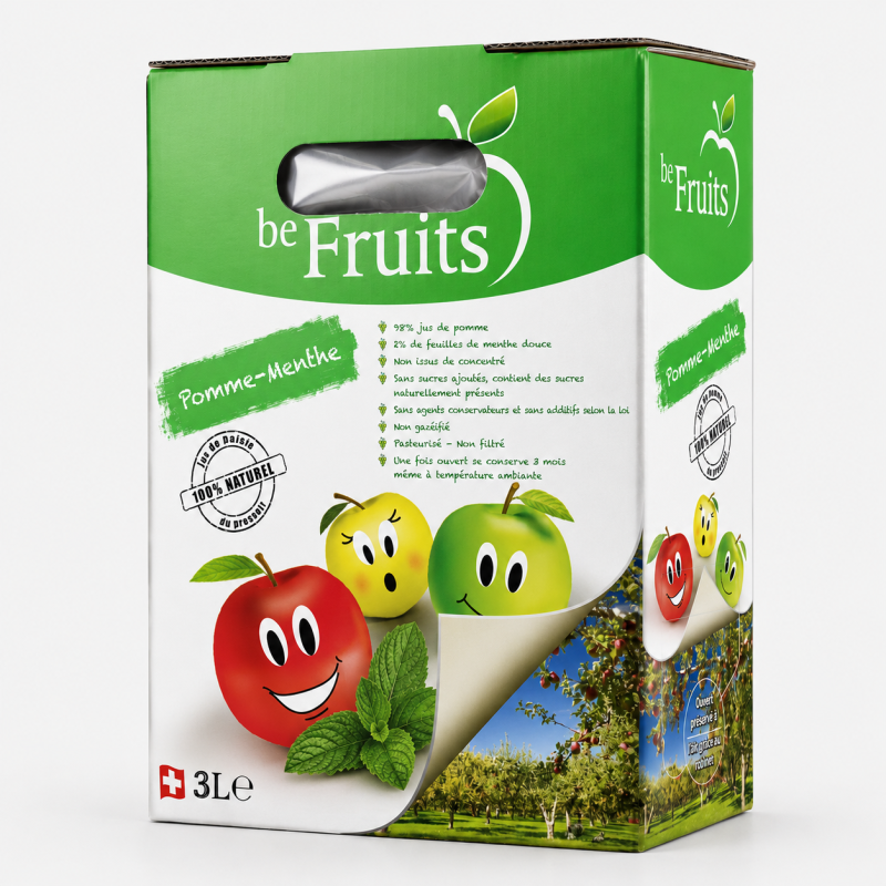 Jus de fruit pomme-menthe